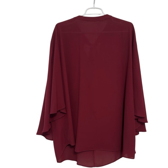 Lane Bryant - cranberry butterfly sleeve top with tie back - women’s size 18/20 - Picture 3 of 5